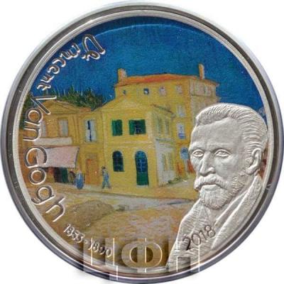 Габон 1000 Francs 2018 год, «Vincent Van Gogh» (реверс).jpg