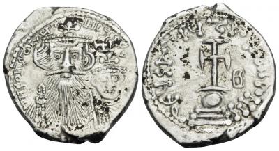Constans II, with Constantine IV, 641-668. Hexagram (Silver, 22 mm, 4.95 g, 6 h),.jpg