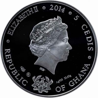 2014 год Гана 5 седи (аверс).jpg