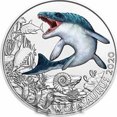 Австрия 3 евро 2020 год «MOSASAURUS» (реверс).jpg