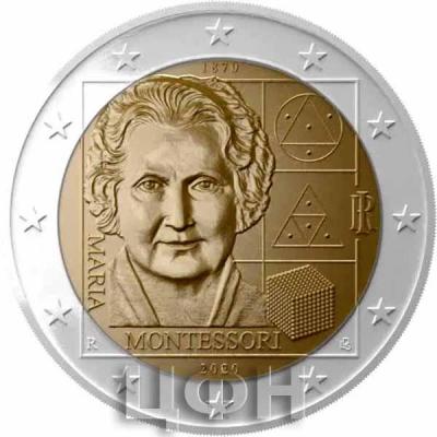 2020, 2 евро Италия, памятная монета - «150 лет со дня рождения Марии Монтессори».jpg