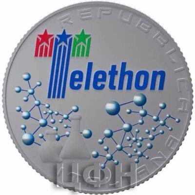 2020, 5 евро Италия, памятная монета - «30-летие образования фонда Telethon» (реверс).jpg