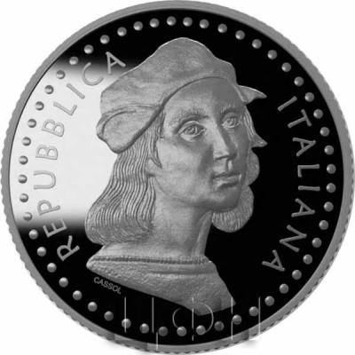2020, 5 евро Италия, памятная монета - «500 лет со дня смерти Рафаэля Санти» (аверс).jpg