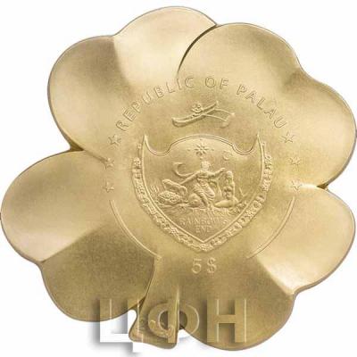 Палау 5 долларов 2020 года, «Четырехлистный клевер» (аверс).jpg