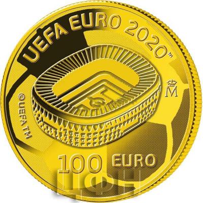 Испания 100 евро 2020 год «Чемпионат Европы по футболу 2020» (реверс).jpg