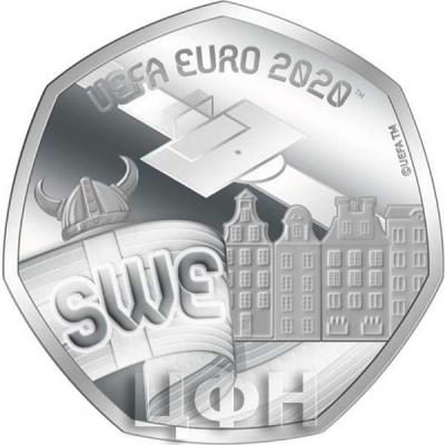 Гибралтар 20 пенсов 2020 год «Швеция UEFA EURO  2020» (реверс).jpg