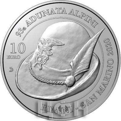 Сан-Марино 2020 год, 10 euro - 93rd National Alpini Assembly Rimini (аверс).jpg