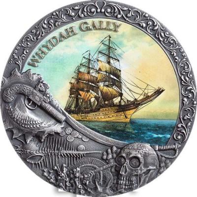Whydah Gally Grand Shipwrecks in a History 2 oz Antique finish Silver Coin 5$ Niue 2019 (реверс).jpg