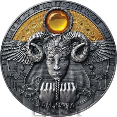 5$ Amun-Ra Divine Faces Of The Sun 3 oz Antique finish Silver Coin 5$ Niue 2020 (реверс).jpg