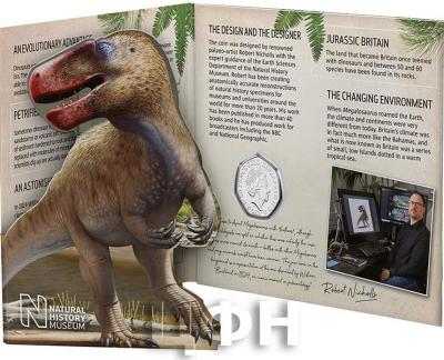 Великобритания 50 пенсов 2020 года «MEGALOSAURUS, BUCKLAND 1824» (5).jpg