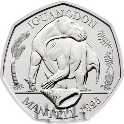 Великобритания 50 пенсов 2020 года «IGUANODON, MANTELL 1825» (1).jpg