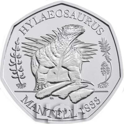 Великобритания 50 пенсов 2020 года «HYLAEOSAURUS,  MANTELL 1835» (1).jpg