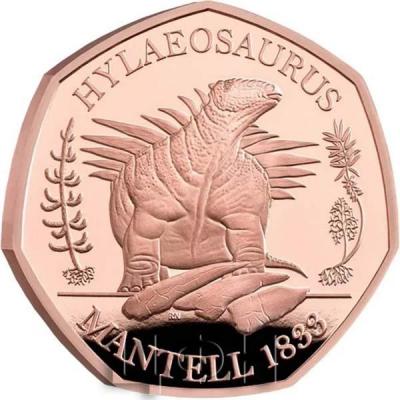 Великобритания 50 пенсов 2020 года «HYLAEOSAURUS,  MANTELL 1835» (5).jpg