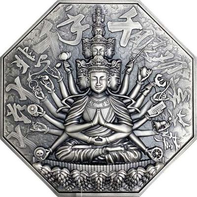 «GODDESS OF MERCY WITH ONE THOUSAND HANDS Avalokiteśvara Eight Protectors 5 Oz Silver Coin 10$ Niue 2020» (2).jpg