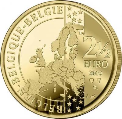 «2019 год, 2 ½ евро Бельгия, памятная монета - Фонтан «Писающий мальчик» (2).jpg