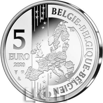 «2020, 5 евро Бельгия, памятная монета - «75 лет комиксу - Боб и Бобетт»» (3).jpg