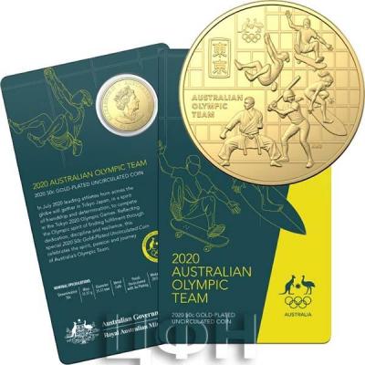 «2020 50c Australian Olympic Team Round Gold Plated Unc Coin» (2).jpg