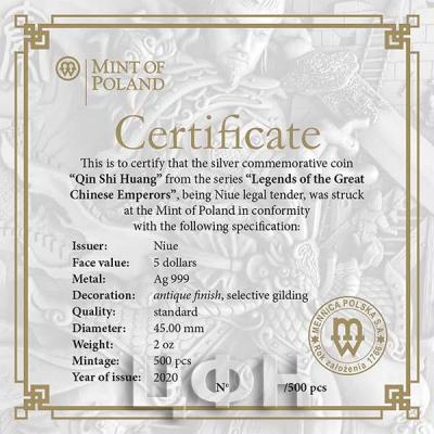 $5 NZD (Niue) «LEGEND THE FIRST EMPEROR OF CHINA» (2).jpg