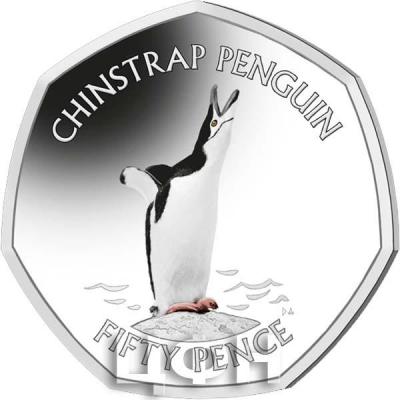 South Georgia and South Sandwich Islands Penguin 50p Series Chinstrap - 2020 Coloured Cupro Nickel Diamond Finish.jpg