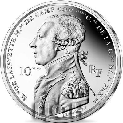 2020, 10 евро Франция - «ARRIVAL OF LA FAYETTE IN BOSTON 10€ SILVER COIN COIN» (2).jpg