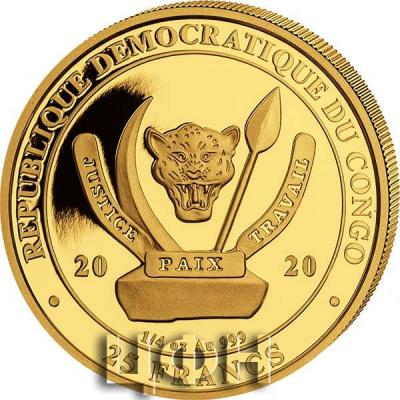 2020 «REPUBLIQUE DEMOCRATIQUE DU CONGO» «25 FRANCS» - «0.25 oz Au .999»..jpg