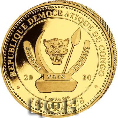 2020 «REPUBLIQUE DEMOCRATIQUE DU CONGO» «100 FRANCS» - «1 oz Au .999»..jpg
