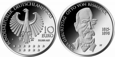 2015, 10 евро Германия, памятная монета - «200-летие со дня рождения Бисмарка».jpg