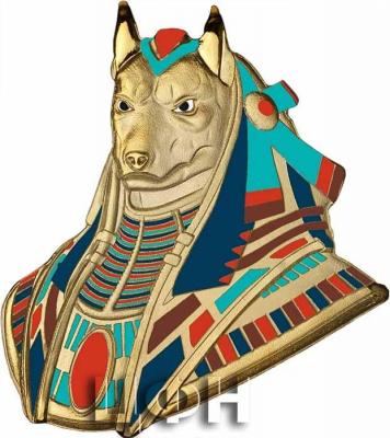 «Das Erbe der Ägypter, Anubis - Farbmünze mit 24 Karat-Vergoldung, Ghana» (1).jpg
