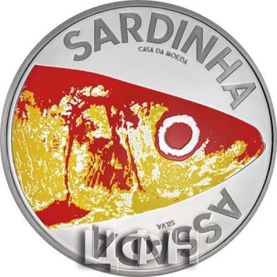 2020, 10 евро Португалия, памятная монета - «Сардина», серия «Португальская гастрономия» (реверс).jpg