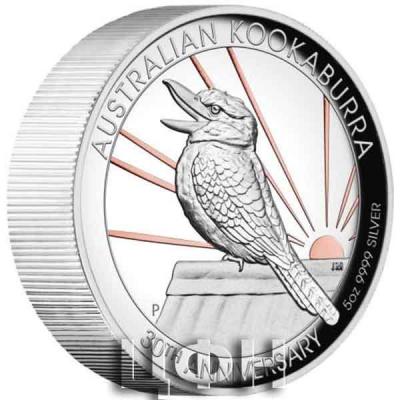 «30th Anniversary Australian Kookaburra 2020 5oz Silver Proof High Relief Gilded Coin» (2).jpg