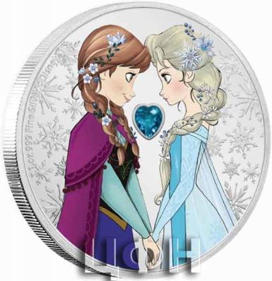 «ANNA AND ELSA SISTERS FOREVER Disney Frozen Gemstone 1 Oz Silver Coin 2$ Niue 2020».jpg