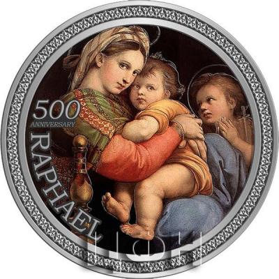 «MADONNA DELLA SEGGIOLA Raphael 500th Anniversary Silver Coin 10 Cedis Ghana 2020».jpg