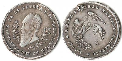 Боливия монетовидный жетон or 1.4 Melgarejo or 1.5 boliviano1865 Potosi Fonrobert-9699 or 9700, Burnett-99 or 100A2 or 100B 4,95gr 24,6mm.jpg
