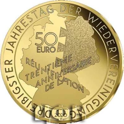 «Monnaie de 50 Euros en or pur «MitterrandKohl - Grandes dates de l'humanité» France 2020» (2).jpg