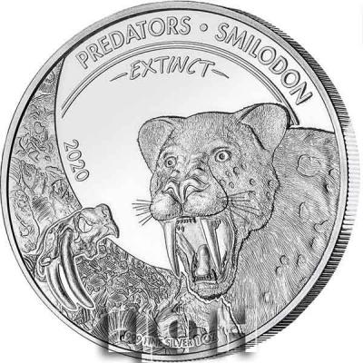 «1 Unze Silber Kongo Predators Extinct Smilodon 2020».jpg