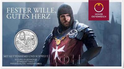 2020, 10 евро Австрия, памятная монета - «Стойкость», серия «С кольчугой и мечом» (5).jpg