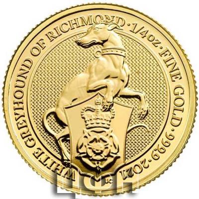 2021 British Gold Queen’s Beast White Greyhound Coin (BU).jpg