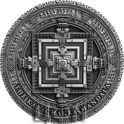 «2019 NU Ancient Calendars PowerCoin KALACHAKRA 2 Oz Silver Coin 5$ Niue 2019 2 Oz Antique Finish» 1.jpg