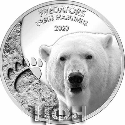 «URSUS MARITIMUS Polar Bear Predators 1 Oz Silver Coin 20 Francs Congo 2020».jpg