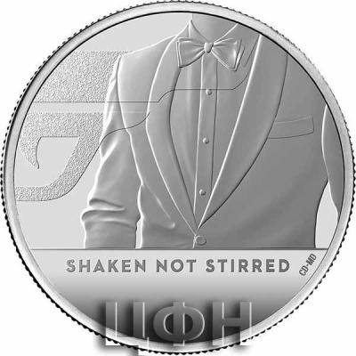 «JAMES BOND 007 Shaken Not Stirred 2 Oz Silver Coin 5 Pounds United Kingdom 2020»..jpg