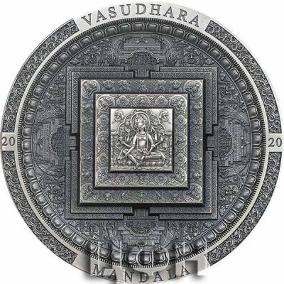 «VASUDHARA MANDALA Archeology Symbolism 3 Oz Silver Coin 2000 Togrog Mongolia 2020»..jpg