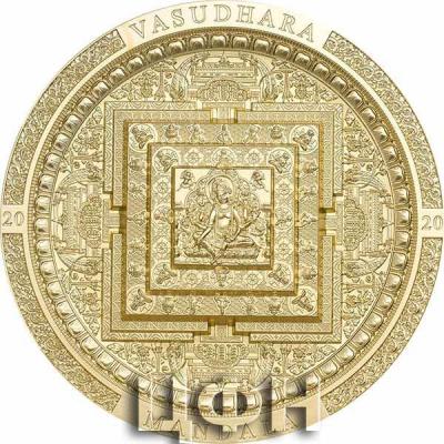 «VASUDHARA MANDALA Gilded Archeology Symbolism 3 Oz Silver Coin 2000 Togrog Mongolia 2020».jpg