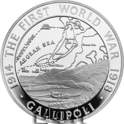 «5 Pounds - Elizabeth II Gallipoli Landings; Silver Proof».jpg