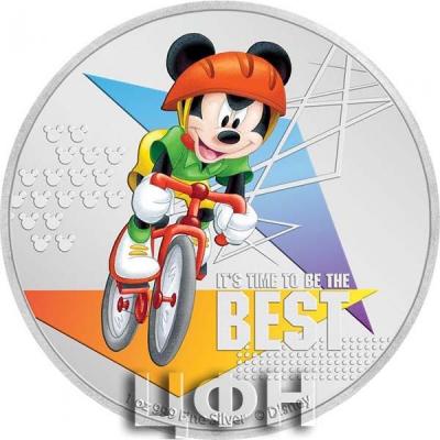 «TIME TO BE BEST Mickey Mouse Disney 1 Oz Silver Coin 2$ Niue 2020» 2.jpg