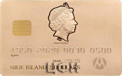«CREDIT CARD 70th Anniversary Gold Plated Silver Coin 2$ Niue 2020» 1.jpg