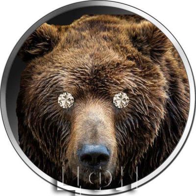 «DIAMOND BROWN BEAR 1 Oz Silver Coin 5 Cedis Ghana 2020» 2.jpg