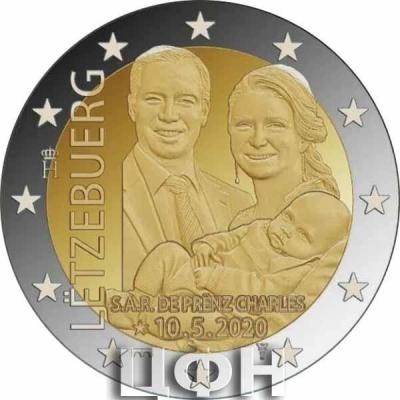 «2020, 2 евро Люксембург, памятная монета - «Рождение наследного принца Шарля Люксембургского».jpg