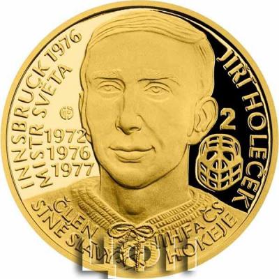 «ZÁŘÍ 2020 - PAMĚTNÍ MINCE ČM - ZLATÁ ČTVRTUNCOVÁ MINCE LEGENDY ČS. HOKEJE - JIŘÍ HOLEČEK».jpg