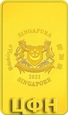 «2021 Singapore Lunar Ox 1 gram 999.9 Fine Gold Brilliant Uncirculated Coin».jpg