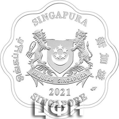 «2021 Singapore Lunar Ox 1 troy oz 999 Fine Silver Proof Colour Coin.».jpg
